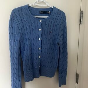 Ralph Lauren Light Blue Cable Knit Cardigan